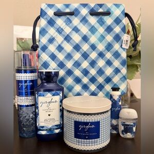 🆕💙 BATH & BODY WORKS “GINGHAM” 6-PIECE COLLECTION. BRAND NEW FULL SIZE.